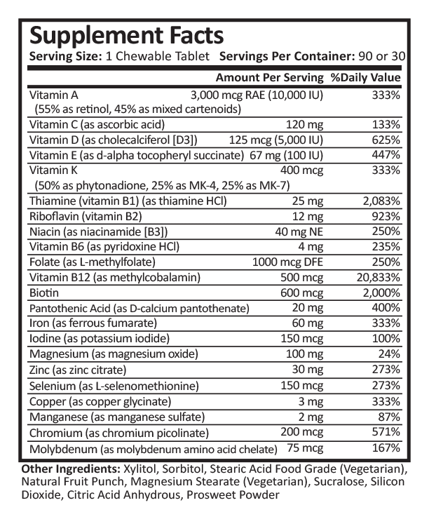 DS/SADI Core Multivitamin & ADEK+ Bundle | Dye-Free Chewable | 90 Count - Image 3