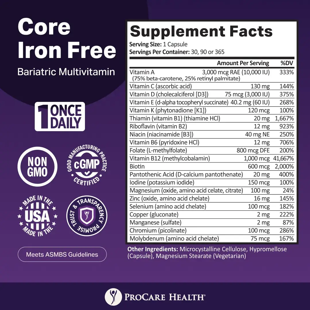 Core Iron Free Bariatric Multivitamin - Image 4