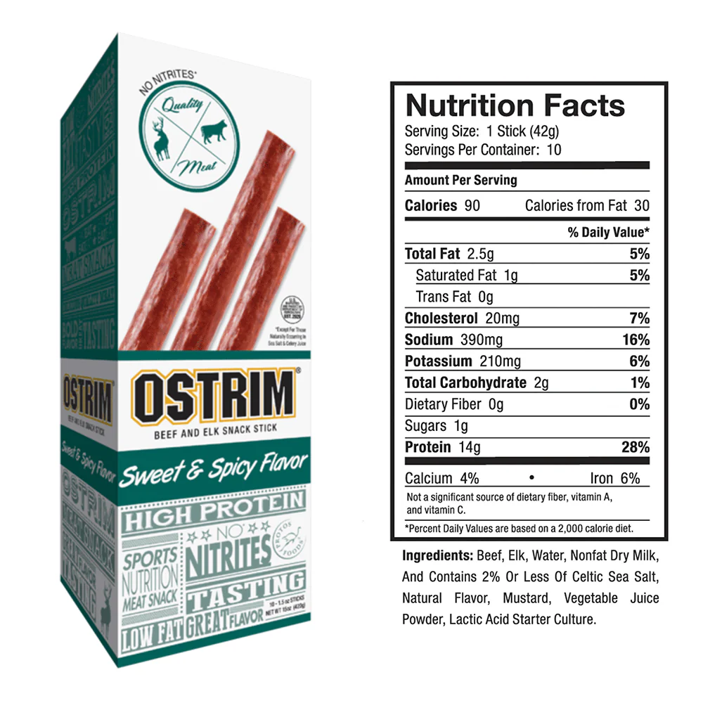 OSTRIM | Beef & Elk | Snack Sticks | Sweet & Spicy - Image 3