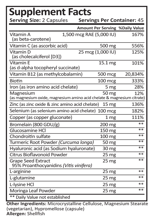 Wound Support+ | Advanced Recovery, Tissue & Collagen Support Capsules - Image 5
